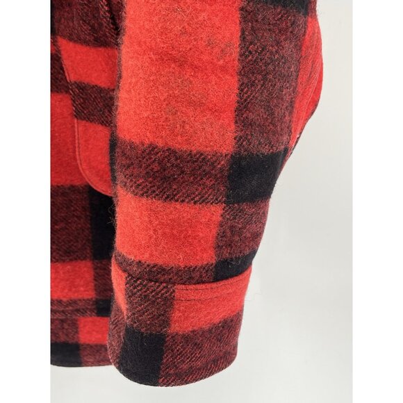 FILSON Men's Vintage Red Black Buffalo Check Mackinaw Wool Button Down Jacket 46 - Picture 5 of 7